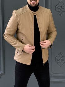 تصویر کت چرم 6501 خاکی 