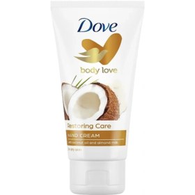 تصویر کرم مرطوب کننده دست داو حاوی روغن نارگیل مدل restoring care p حجم 75 میلی لیتر dove moisturizing hand cream containing coconut oil model Restoring Care 75ml