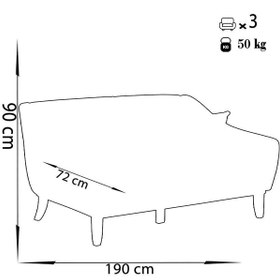 تصویر مبل راحتی سه نفره چشمه نور کد MA-407/3-BR-T طوسی 