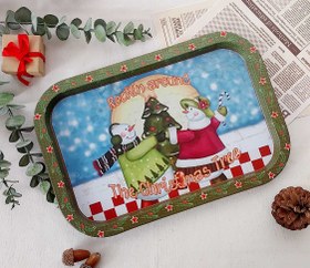 تصویر سینی مستطیل کریسمسی - کد 