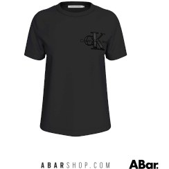 تصویر تیشرت زنانه برند کلوین رنگ مشکی مدل Calvin Klein Jeans Round Neck Embroidered Black Women's T-Shirt 