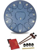 تصویر تانگ درام هنگ درام 13 نت 12 اینچی برند Ironkoi Ironkoi Steel Tongue Drum Hand Drums with Bag Sticks Music Book, Sound Healing Instruments for Musical Education Entertainment Meditation Yoga Zen Gifts (Navy, 12 Inches 13 Notes)