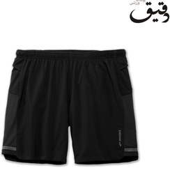 تصویر شلوارک ورزشی مردانه کشاله دار بروکس Brooks Sherpa 7″ 2-in-1 مشکی BROOKS SHERPA 7 2-IN 1 SHORT