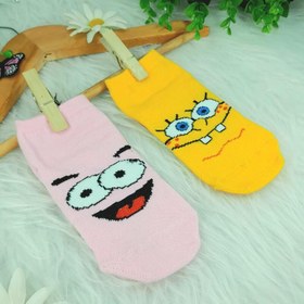 تصویر جوراب بچگانه تا به تا باب اسفنجی و پاتریک بسته ی دو جفتی SpongeBob vs. Patrick kids Socks