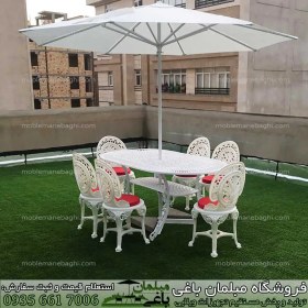 تصویر چتر پایه وسط چوبی قطر 4 