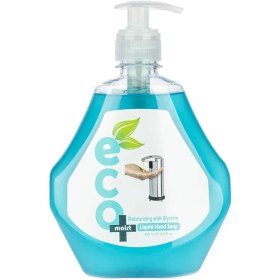 تصویر مایع دستشوئی ایکومویست حاوی گلیسیرین رنگ آبی حجم 525 میلی لیتر eco moist toilet liquid containing blue glycerin 525ml