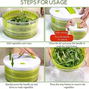 تصویر سبزی خشک کن پدالی مینی مدل salad spiner با ابعاد قطر 15 سانتی متر و ارتفاع 10 سانتی متر 