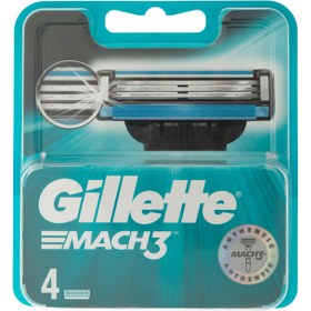 تصویر یدک تیغ اصلاح مدل مچ 3 ژیلت 4 عدد ا Gillette MACH3 4pIC Gillette MACH3 4pIC
