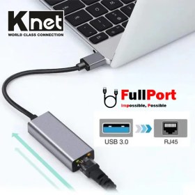 تصویر تبدیل USB 3.0 به Rj45 کی نت مدل K-COAM30LAN Knet K-COAM30LAN USB 3.0 to Rj45