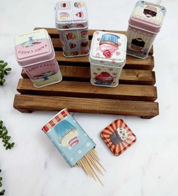 تصویر قوطی فلزی مکعب خلال دندان - کد۲ 