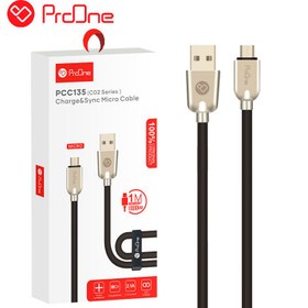 تصویر کابل تبدیل USB به MicroUSB پرووان مدل PCC135M-C02 طول 1 متر ProOne PCC135M-C02 USB To MicroUSB 1M