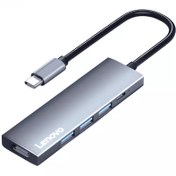 تصویر هاب USB-C لنوو مدل A5H 5in1 خاکستری هاب لپ تاپ USB ۳.۰, USB 2.۰, USB Type-C,HDMI 5 لنوو lenovo خاکستری