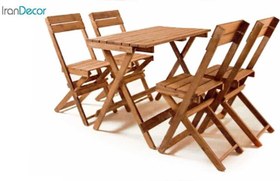 تصویر ست میز و صندلی تاشو چوبی مدل مزرعه 