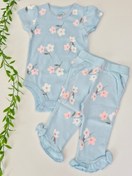 تصویر سرویس پنبه نوزادی نیلی طرح لاولی - دو 