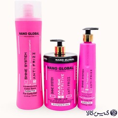 تصویر پک شامپو و ماسک مو نانو گلوبال مخصوص موی فر حجم ۱۰۰۰ میلی‌لیتر 