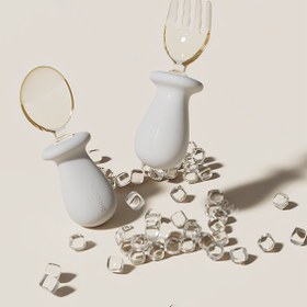 تصویر قاشق و چنگال ۲ عددی سیلیکونی هی اور شی 