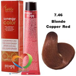 تصویر سلیار 7.46 رنگ موی سینرژی کالر اچ اس لاین فاقد آمونیاک بلوند مسی قرمز 