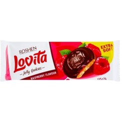 تصویر بیسکویت روشن لاویتا Roshen Lovita Raspberry با ژله تمشک و روکش شکلاتی 135 گرم 