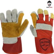 تصویر دستکش ایمنی چرمی کف دوبل 