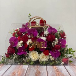 تصویر کیف طلقی ارکیده و رز هلندی 