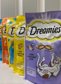 تصویر تشویقی گربه دریمیز طعم اردک 60 گرم Dreamies Treat With Duck 60g