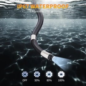 تصویر دوربین بازرسی بروسکوپی چرخشی ۳۶۰ درجه QIMIC با کیفیت 1080P QIMIC 1080P 360° Articulating Borescope Inspection Camera