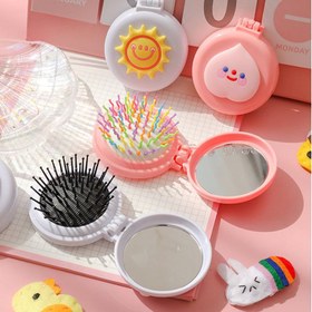 تصویر شانه و آینه گرد کیفی 