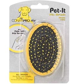 تصویر برس فلزی پرو پت-ایت مشکی/زرد برند conair Pro Pet-It Metal Pin Brush Black/Yellow