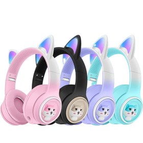 تصویر هدفون بلوتوثی طرح گربه مدل AKZ-02 ا AKZ-02 Bluetooth Heafphones AKZ-02 Bluetooth Heafphones