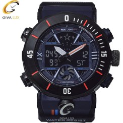 تصویر ساعت مچی اورجینال مردانه مکس فورت (MAXFORT) دو زمانه مشکی | سرمه ای| سرمه ای| کد رفرنس MX-8051-30 