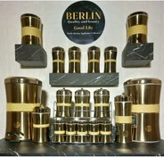 تصویر سرویس آشپزخانه استیل برلین ۲۰پارچه طلایی درب طلا 