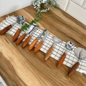 تصویر ابزار آشپزخانه استیل و چوب بدیس 