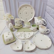 تصویر ست صبحانه خوری برگ سبز 