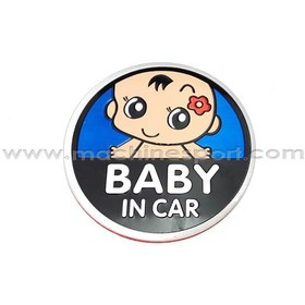 تصویر استیکر کودک در ماشین Baby In Car Sticker آبی رنگ 