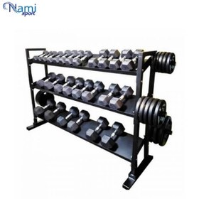 تصویر رک دمبل و صفحه Dumbbell rack and plate 