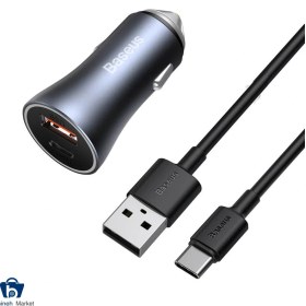 تصویر شارژر فندکی بیسوس مدل این اوتو گلدن کانتکتور پرو TZCCJD Baseus inAuto Golden Contactor Pro TZCCJD PD QC Car Charger