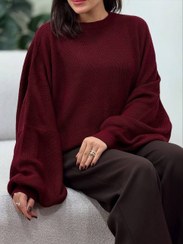 تصویر بافت زنانه چری مدل فری سایز زرشکی 