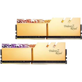 تصویر رم جی اسکیل مدل Trident Z Royal Gold 16GB DUAL 4000MHz CL18 DDR4 ا G.Skill Trident Z Royal Gold 16GB DUAL 4000MHz CL18 DDR4 RAM G.Skill Trident Z Royal Gold 16GB DUAL 4000MHz CL18 DDR4 RAM