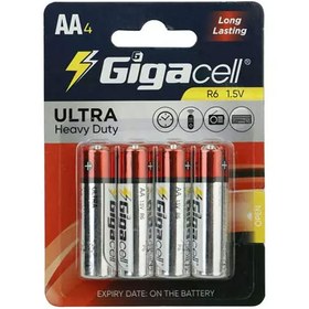 تصویر باتری نیم قلمی گیگاسل مدل Ultra Heavy Duty بسته 4 عدد Gigacell Ultra Heavy Duty AAA Battery Pack of 4