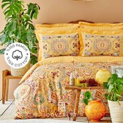 تصویر روتختی خردلی گلدار کاوری دونفره مدل Manas 