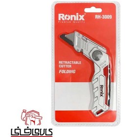 تصویر کاتر ذوزنقه ای تاشو 19 میلی متری مدل RH-3009 رونیکس Ronix RH-3009