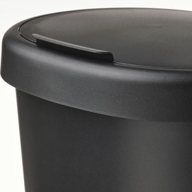 تصویر سطل زباله ایکیا مدل HÖLASS ا IKEA HÖLASS Bin with lid, black IKEA HÖLASS Bin with lid, black