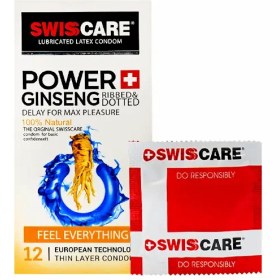 تصویر کاندوم سوئیس کر مدل پاور جینسینگ SWISSCARE POWER GINSENG