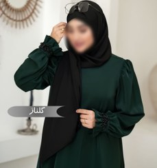 تصویر مانتو عبایی گلناز مشکی (آماده سازی 7 روز کاری) کد 1406 