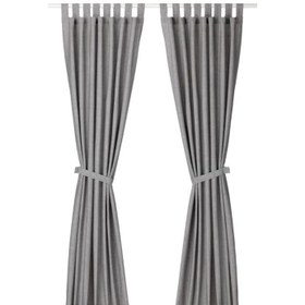 تصویر پرده پشت کراوات خاکستری ایکیا 140x300 سانتی متر 1 جفت مدل IKEA LENDA ا IKEA LENDA Curtains with tie-backs 1 pair grey 140x300 cm IKEA LENDA Curtains with tie-backs 1 pair grey 140x300 cm
