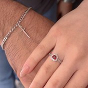 تصویر دستبند و انگشتر ست قلب و شمشیر 