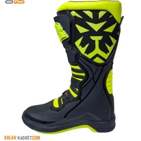 تصویر پوتین موتور سواری کراسی T3 تایگر رنگ مشکی فسفری Cross T3 Tiger Motorcycle Boots, Phosphor Black