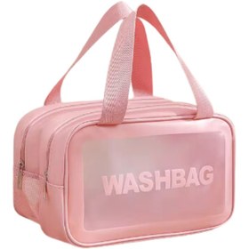 تصویر کیف واش بگ آرایشی و بهداشتی دو زیپ رنگ Original BLUE WASH BAG