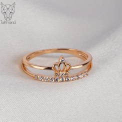 تصویر انگشتر تاج ملکه مینیمال ژوپینگ queen crown ring xuping