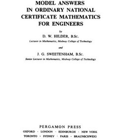 تصویر دانلود کتاب Model Answers in Ordinary National Certificate Mathematics for Engineers 1966 کتاب انگلیسی پاسخ مدل در ریاضیات گواهینامه ملی معمولی برای مهندسین 1966